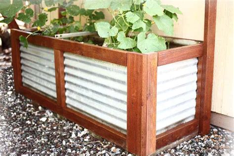 planter box with corrugated metal|garden boxes with corrugated metal.